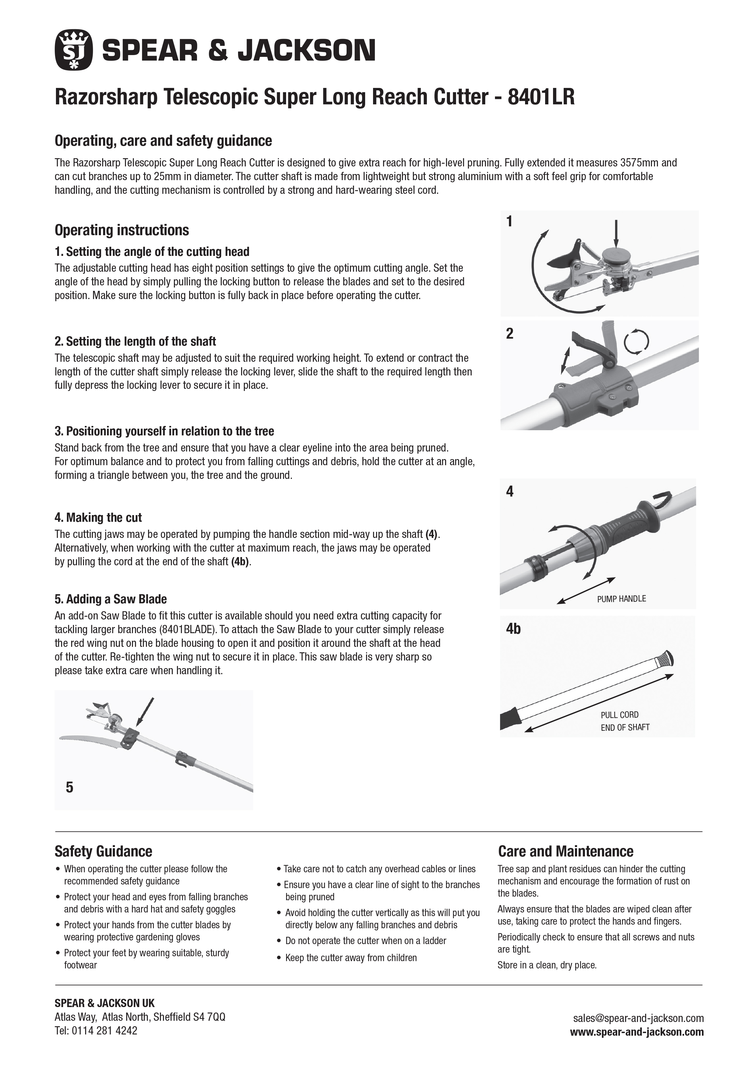 Spear & Jackson 4930FZ/03 Razorsharp Telescopic Tree Pruner